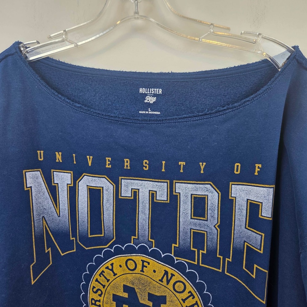 Hollister Oversized Notre Dame University Sweatshirt Off The Shoulder Womens L - Picture 5 of 11